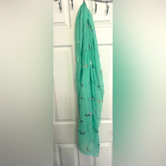 NWT by Chance Torquoise Dragonfly Scarf - Picture 1 of 3